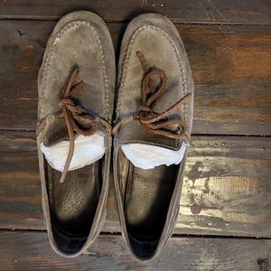 Gray suede BR loafers